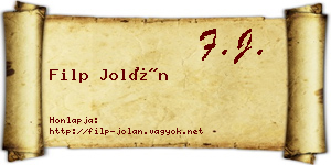 Filp Jolán névjegykártya